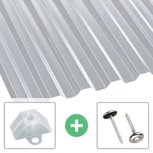 Polycarbonaat damwandplaat | 76/18 | Voordeelpakket | 0,80 mm | Helder | Breedte 3,00 m | Lengte 2,00 m #1