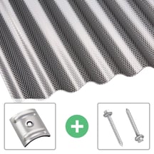 Polycarbonaat golfplaat | 76/18 | Voordeelpakket | 2,60 mm | grafiet | Honingraatstructuur | Breedte 3,01 m | Lengte 2,00 m #1