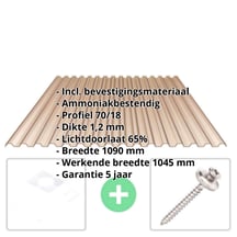 PVC damwandplaat | 70/18 | Voordeelpakket 1,20 mm | Brons | Breedte 3,18 m | Lengte 2,00 m PVC damwandplaat | 70/18 | Voordeelpakket | 1,20 mm | Brons | Breedte 3,18 m | Lengte 2,00 m #2