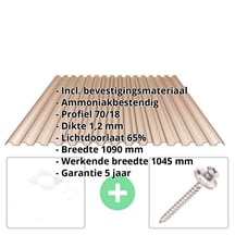 PVC damwandplaat | 70/18 | Voordeelpakket | 1,20 mm | Brons | Breedte 7,36 m | Lengte 2,00 m #2