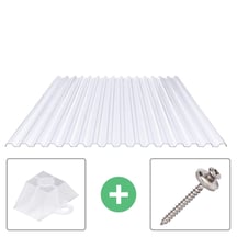 PVC damwandplaat | 70/18 | Voordeelpakket 1,40 mm | Helder, licht blauw getint | Breedte 3,18 m | Lengte 2,00 m PVC damwandplaat | 70/18 | Voordeelpakket | 1,40 mm | Helder, licht blauw getint | Breedte 3,18 m | Lengte 2,00 m #1