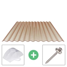 PVC golfplaat | 76/18 | Voordeelpakket 1,20 mm | Brons | Breedte 2,57 m | Lengte 2,00 m PVC golfplaat | 76/18 | Voordeelpakket | 1,20 mm | Brons | Breedte 2,57 m | Lengte 2,00 m #1