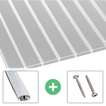 Acrylaat kanaalplaat | 16 mm | Profiel A1 | Voordeelpakket | Plaatbreedte 980 mm | Helder | Extra brede kanalen | Breedte 3,08 m | Lengte 2,0 #1