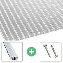 Acrylaat kanaalplaat | 16 mm | Profiel A1 | Voordeelpakket | Plaatbreedte 980 mm | Helder | Breedte 3,08 m | Lengte 2,00 m #1