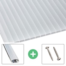 Acrylaat kanaalplaat | 16 mm | Profiel A1 | Voordeelpakket | Plaatbreedte 980 mm | Helder | Breedte 3,08 m | Lengte 2,00 m #1