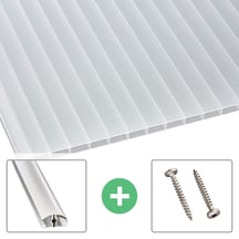 Acrylaat kanaalplaat | 16 mm | Profiel A4 | Voordeelpakket | Plaatbreedte 980 mm | Helder | Breedte 3,09 m | Lengte 2,00 m #1