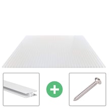 Acrylaat kanaalplaat | 16 mm | Profiel Zeven | Voordeelpakket | Plaatbreedte 1200 mm | Opaal wit | Breedte 3,79 m | Lengte 2,00 m #1