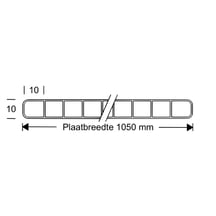 Polycarbonaat kanaalplaat | 10 mm | Profiel Mendig | Voordeelpakket | Plaatbreedte 1050 mm | Helder | Breedte 6,45 m | Lengte 4,00 m #10