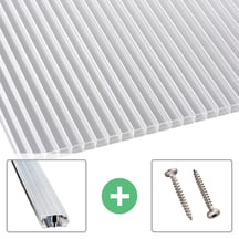 Polycarbonaat kanaalplaat | 16 mm | Profiel A1 | Voordeelpakket | Plaatbreedte 980 mm | Helder | Extra brede kanalen | Breedte 3,08 m | Lengte 2,0 #1