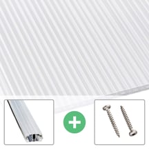 Polycarbonaat kanaalplaat | 16 mm | Profiel A1 | Voordeelpakket | Plaatbreedte 1200 mm | Opaal wit | Extra sterk | Breedte 3,74 m | Lengte 2,00 m #1