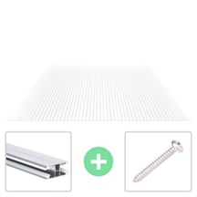 Polycarbonaat kanaalplaat | 16 mm | Profiel DUO | Voordeelpakket | Plaatbreedte 1200 mm | Helder | Breedte 9,90 m | Lengte 4,50 m #2