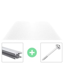 Polycarbonaat kanaalplaat | 16 mm | Profiel ECO | Voordeelpakket | Plaatbreedte 1200 mm | Helder | X-Structuur | Breedte 7,37 m | Lengte 4,00 m #2