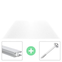 Polycarbonaat kanaalplaat | 16 mm | Profiel Mendig | Voordeelpakket | Plaatbreedte 1200 mm | Helder | X-Structuur | Breedte 4,98 m | Lengte 2,00 m #2