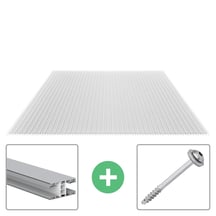 Polycarbonaat kanaalplaat | 16 mm | Profiel Mendig | Voordeelpakket | Plaatbreedte 1200 mm | Helder | X-Structuur | Breedte 6,21 m | Lengte 3,00 m #1