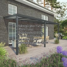 Terrasoverkapping | Sneeuwzone 1 | RAL 7016 | Glasplaat helder | Lijst klassiek | Breedte 7,06 m | Diepte 2,50 m #2