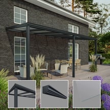 Terrasoverkapping | Sneeuwzone 1 | RAL 7016 | Glasplaat helder | Lijst klassiek | Breedte 7,06 m | Diepte 2,50 m #3