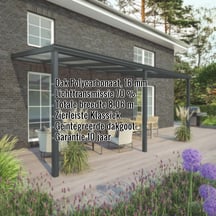 Terrasoverkapping | Sneeuwzone 1 | RAL 7016 | Plaat helder | Lijst klassiek | Breedte 8,06 m | Diepte 3,00 m #2
