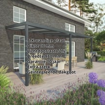Terrasoverkapping | Sneeuwzone 1 | RAL 7016 | Plaat helder | Lijst vierkant | Breedte 7,06 m | Diepte 2,50 m #2
