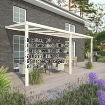 Terrasoverkapping | Sneeuwzone 1 | RAL 9001 | Glasplaat helder | Lijst halfrond | Breedte 10,06 m | Diepte 3,00 m #2