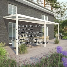 Terrasoverkapping | Sneeuwzone 1 | RAL 9001 | Glasplaat helder | Lijst vierkant | Breedte 7,06 m | Diepte 2,50 m #2