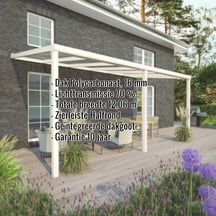 Terrasoverkapping | Sneeuwzone 1 | RAL 9001 | Plaat helder | Lijst halfrond | Breedte 12,06 m | Diepte 2,50 m #2
