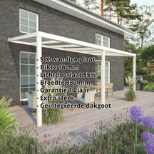 Terrasoverkapping | Sneeuwzone 1 | RAL 9001 | Plaat helder | Lijst vierkant | Breedte 7,06 m | Diepte 2,50 m #2