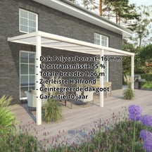 Terrasoverkapping | Sneeuwzone 1 | RAL 9001 | Plaat opaal wit | Lijst halfrond | Breedte 9,06 m | Diepte 2,00 m #2