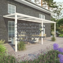 Terrasoverkapping | Sneeuwzone 2 | RAL 9001 | Glasplaat helder | Lijst klassiek | Breedte 6,06 m | Diepte 3,00 m #2
