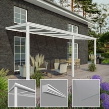 Terrasoverkapping | Sneeuwzone 2 | RAL 9016 | Glasplaat helder | Lijst klassiek | Breedte 6,06 m | Diepte 3,00 m #3