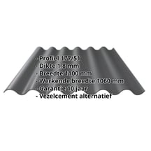 Polyester golfplaat Stabipol | 177/51 | 1,8 mm | Donkergrijs | 2000 mm #2