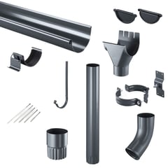 Stalen dakgoot voordeelpakket 3,00 m | Ø 125/90 mm | 7016 - Antracietgrijs