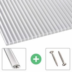 Polycarbonaat kanaalplaat | 16 mm | Profiel A4 | Voordeelpakket | Plaatbreedte 98 cm | Helder | Blueline | Breedte 3,09 m | Lengte 2,00 m