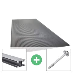 Polycarbonaat kanaalplaat | 16 mm | Profiel ECO | Voordeelpakket | Plaatbreedte 98 cm | Antracietgrijs | Novalite | Breedte 3,05 m | Lengte 2,00 m