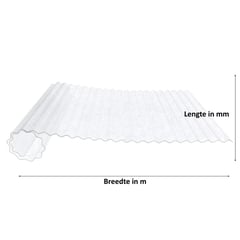 Polyester golfplaat op rol | 76/18 | 0,80 mm | Naturel | 1,00 m