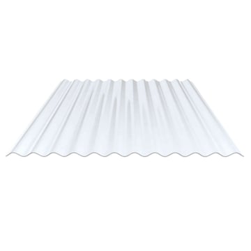 PVC golfplaat | 76/18 | 1,30 mm | Helder, licht blauw getint | 2000 mm