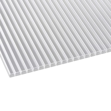 Polycarbonaat kanaalplaat | 16 mm | Breedte 1200 mm | Helder | Dubbelzijdige UV-bescherming | 2000 mm