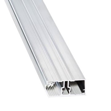 A2 Deckprofiel + rubber profielband | Randprofiel | 16 mm | Aluminium en rubber | Blank | 2000 mm