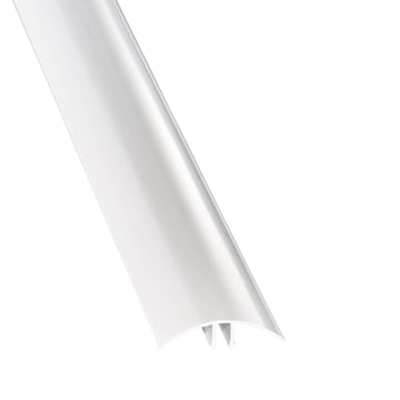 Klemdeksel | Voor A4 profiel | PVC | Wit | Lengte 2000 mm