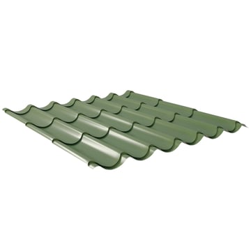 Dakpanplaat 2/1060 | Anti-Drup 1000 g/m² | Staal 0,50 mm | 25 µm Polyester | 6011 - Resedagroen