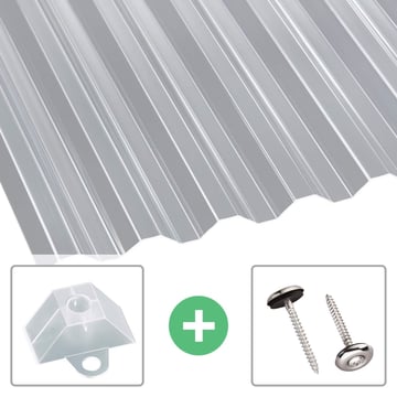 Acrylaat golfplaat | 76/18 | Voordeelpakket | 1,50 mm | Helder | Breedte 3,00 m | Lengte 2,00 m