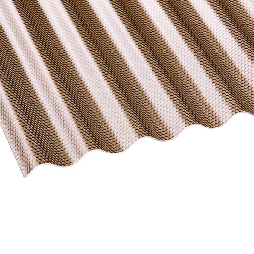 Acrylaat golfplaat | 76/18 | 3,00 mm | Brons | Honingraatstructuur | 2,00 m #1