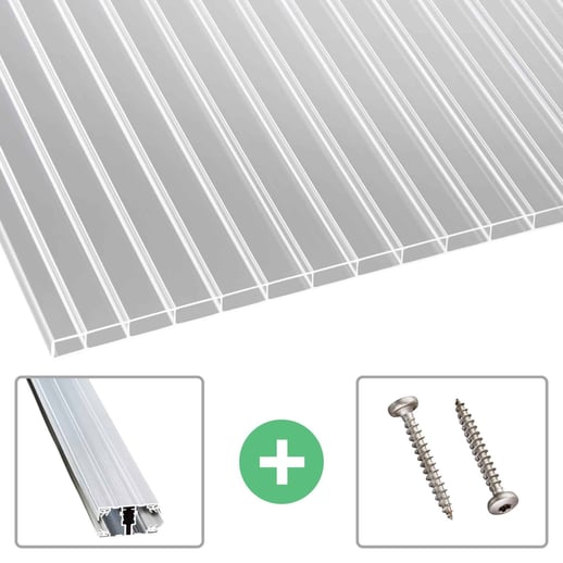 Acrylaat kanaalplaat | 16 mm | Profiel A1 | Voordeelpakket | Plaatbreedte 98 cm | Helder | Breedte 3,08 m | Lengte 2,00 m #1