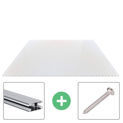 Acrylaat kanaalplaat | 16 mm | Profiel DUO | Voordeelpakket | Plaatbreedte 1,20 m | Opaal wit | Breedte 3,75 m | Lengte 2,00 m #1