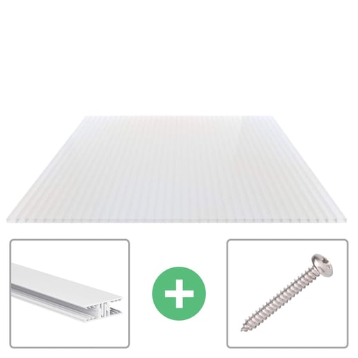 Acrylaat kanaalplaat | 16 mm | Profiel Zeven | Voordeelpakket | Plaatbreedte 1,20 m | Opaal wit | Breedte 3,79 m | Lengte 2,00 m #1