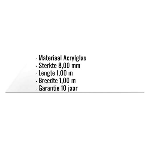 Acrylaat massieve plaat | 8 mm | Helder | 1,00 x 1,00 m #2