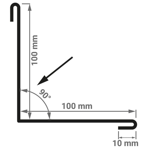 Binnenhoek | 10 cm x 10 cm x 2,00 m | Staal 0,50 mm | 50 µm PURLAK® | 8004 - Koperbruin #3