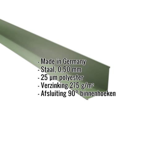 Binnenhoek | 11,5 cm x 11,5 cm x 2,00 m | Staal 0,50 mm | 25 µm Polyester | 6011 - Resedagroen #2