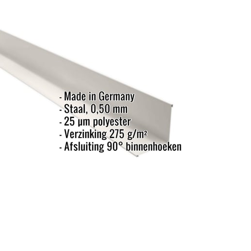 Binnenhoek | 11,5 cm x 11,5 cm x 2,00 m | Staal 0,50 mm | 25 µm Polyester | 9010 - Zuiverwit #2