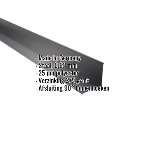 Binnenhoek | 11,5 cm x 11,5 cm x 2,00 m | Staal 0,63 mm | 25 µm Polyester | 7016 - Antracietgrijs #2