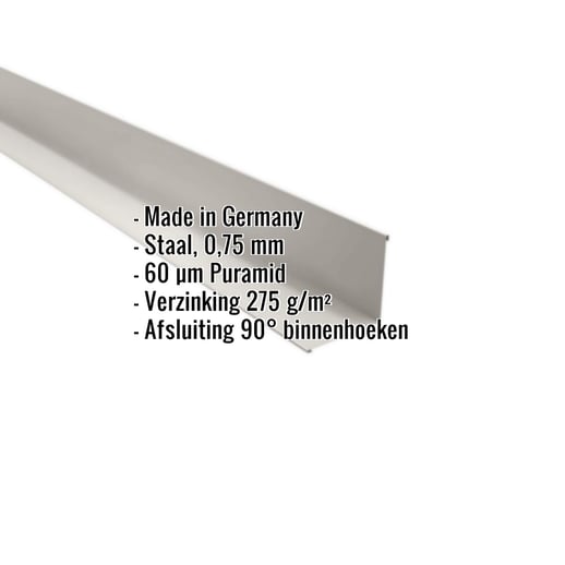 Binnenhoek | 11,5 cm x 11,5 cm x 2,00 m | Staal 0,75 mm | 60 µm Puramid | 9002 - Grijswit #2